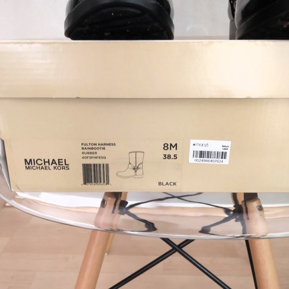 NIB MICHAEL KORS BLACK RAIN BOOTIE SIZE 8M - Picture 3 of 14